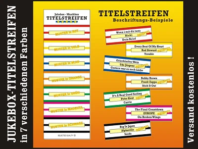 (A10-) ⭐ 70 Jukebox Titelstreifen "FARBMIX" incl. Druckanleitung - Bild 1 von 4