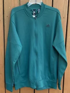 Adidas Track Jacket Uomo Taglia XL Verde Scuro Manica Lunga Full Zip Tasca Riscaldante - Foto 1 di 7