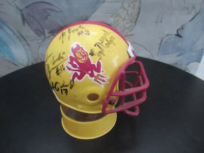 VINTAGE 1990'S ASU MINI HELMET COIN BANK W/ AUTOGRAPHS JAKE PLUMMER KEITH POOLE - Image 1 of 4