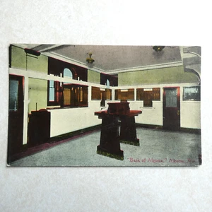 Interior View Bank of Algoma Wisconsin WI Vintage Postcard F698 - Picture 1 of 2
