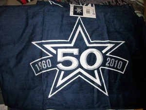 NFL DALLAS COWBOYS FOOTBALL 50 YEAR STAR 1960-2010 TOWEL 25"x16" NWT - Picture 1 of 4