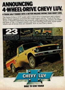Anuncio impreso vintage Chevy Luv 1979 camioneta pickup serie 9 tracción en las 4 ruedas todo terreno - Imagen 1 de 2