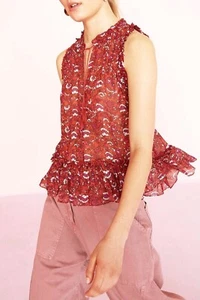 ULLA JOHNSON Cecile Silk Chiffon Blouse Tank Top Handmade Net-A-Porter 2 $290 - Picture 1 of 12