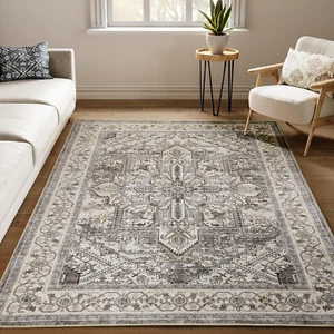 Boho Area Rugs Machine Washable for Living Room Bedroom, Large 5X7 Vintage Non-S - Picture 1 of 9