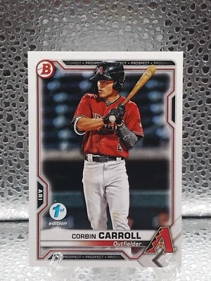 2021 Bowman 1st edition Corbin Carroll BFE-142 Prospect rookie Diamondbacks - Image 1 of 2
