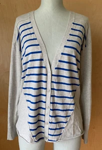 Barneys New York Spring lightweight cotton blend cardigan gray size L EUC! - Picture 1 of 4