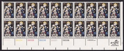 Scott #1842 Christmas Madonna Plate Block of 20 Stamps - MNH LL - Image 1 of 2