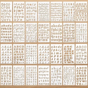 28 Pcs Plastic Letter Number Stencil for Painting Reusable Alphabet Journal Font - Picture 1 of 12