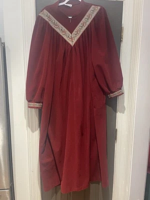 Abrigo de casa vintage Vanity Fair XXl cremallera completa hecho en EE. UU. Tapiz de vino borgoña Foto 1 de 4