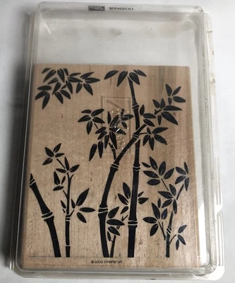 Stampin’ Up! Sello grande de goma de madera de bambú 2000 fondo de naturaleza asiática Foto 1 de 4