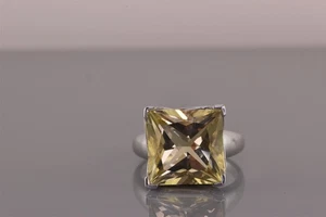 Anillo Michelle Albala Plata Esterlina Cuarzo Amarillo Distintivo Banda 925 Talla: 10 - Imagen 1 de 8