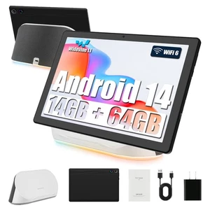 2025 Android 14 Tablet with Charging Speaker Dock Otca-Core CPU, 14+64GB Storage - Picture 1 of 7