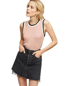 Anthropologie Moth Womens Top Valeria Mauve Metallic Shine Knit Tank Size XS - Picture 1 of 17