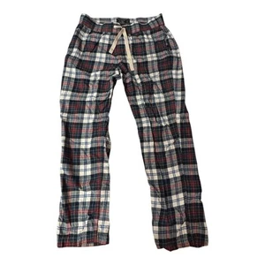 Pantalones Abercrombie & Fitch Para Hombre Medianos Franela a Cuadros Dormir Salón Rojo Azul Blanco - Imagen 1 de 8