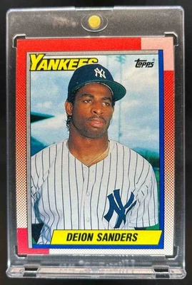 1990 Topps Deion Sanders Rookie RC #61 Yankees Foto 1 de 2