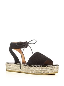 ANDRE ASSOUS Womens Black Sabina Round Toe Platform Leather Espadrille Shoes 40 - Picture 1 of 6