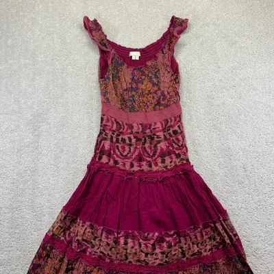 Vestido para mujer XOXO pequeño rosa floral con capas sin mangas maxi bohemio con volantes Foto 1 de 4