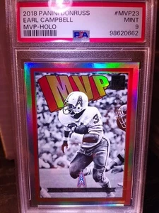 2018 Panini Donruss Earl Campbell PSA 9 #MVP23 MVP HOLO SP /100 ÖLER KOSTENLOSER VERSAND - Bild 1 von 2