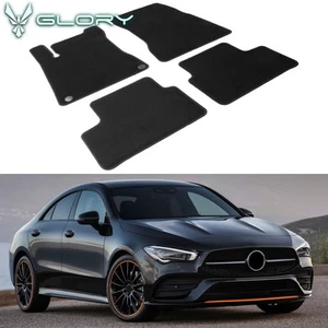Se adapta a 20-25 Benz C118 Clase CLA Alfombrillas Delanteras Traseras Nylon Alfombras Forro Negro - Imagen 1 de 8