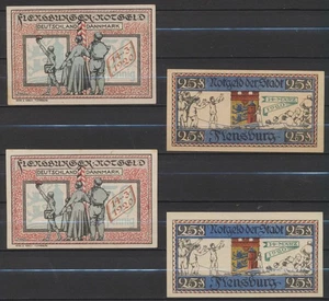 Flensburg - Stadt - 4x Notgeld - L 355.a u c - G/M 369.2 u. 6 - Lot mit Aufdruck - Bild 1 von 2