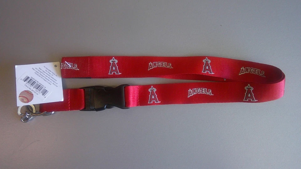 MLB Lanyard Keychain Los Angeles LA Angels Team Color Red - Image 1 of 1