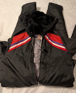 UPC SNOWMOBILE Traje de Nieve con Capucha Años 70 HECHO EN EE. UU. Negro Pieza Cinturón Talla Grande BONITO - Imagen 1 de 23