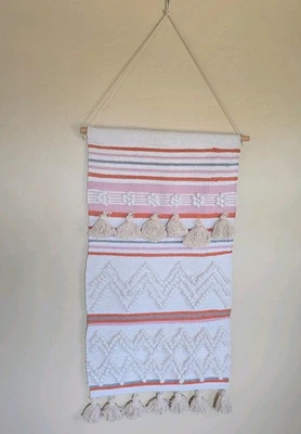 Wall Tapestry Boho Orange White Pink - Image 1 of 4