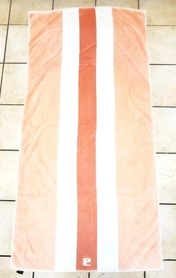 "Toalla de playa polo vintage Ralph Lauren a rayas naranja y blanco algodón 33x68"" EE. UU. Foto 1 de 4