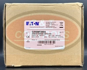 Eaton C25GNF390A 3P 120V 90A Open DP Contactor New In Box USA Stock - Picture 1 of 8