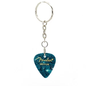 Fender Ocean Turquoise Guitar Pick Usable Quick Release Silver Keyring Plectrum - Picture 1 of 3