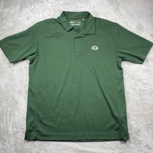 Green Bay Packers Mens L Cutter & Buck DryTec Golf Polo Green - Picture 1 of 9