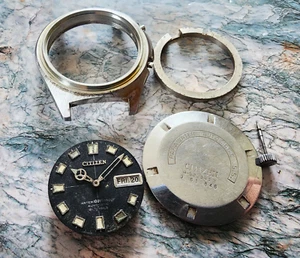 Raro Citizen Diver 4-520343 Esfera Manecillas Caja Corona Movimiento Caja Trasera para pieza - Imagen 1 de 6