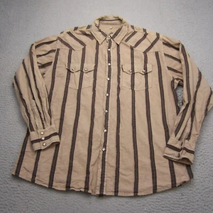 Scully Shirt Men L Brown Pearl Snap Sawtooth Western Cowboy Rodeo Vintage Style - Picture 1 of 13
