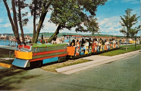 Miniature Train Clinch Park Traverse City Michigan Vintage 1960s Postcard Cover