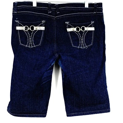Pantalones Cortos de Jean Bermudas Southpole Mujer Talla 13 Diseñador 13" Bling 2682 Metálicos Foto 1 de 4