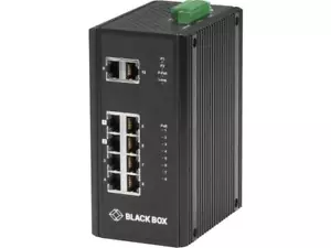 Black Box Industrial (8) 10/100/1000 PoE + (2) Gigabit Ethernet Switch - Picture 1 of 1