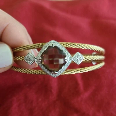  Pulseira Charriol ouro branco 18k, diamante, aço inoxidável prata/ouro - Imagem 1 de 3