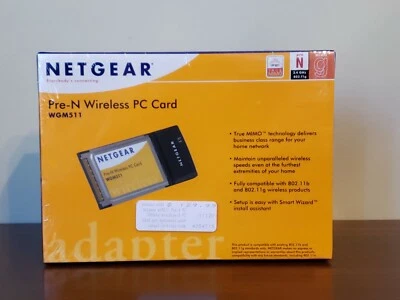 Netgear Pre-N Wireless PC Card WGM511 - New!  - Factory Sealed! - Image 1 of 4