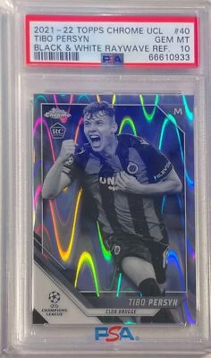 TIBO PERSYN 2021 TOPPS CHROME BLACK WHITE RAYWAVE REFRACTOR RC 40 PSA 10 POP 1/1 - Image 1 of 2