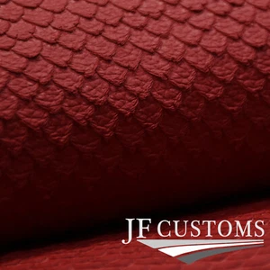 D RED LEATHER SCALE PATTERN 100cm x 100cm QUALITY PREMIUM CRAFT TEXTILE DSG1 - Picture 1 of 4