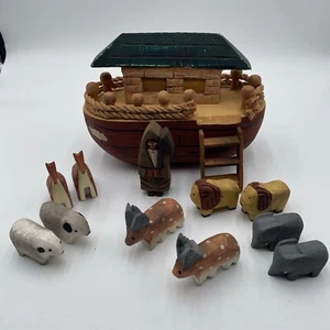 Rarissimo animale vintage Silvestri in legno Arca di Noè 10” elefanti di Noè - Foto 1 di 17