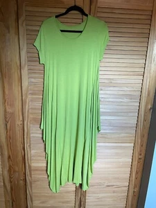 Ladies (one size) waterfall style dress lime - Picture 1 of 2