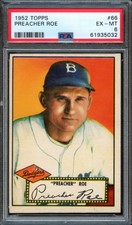 BB - 1952 Topps - #66 - Preacher Roe - PSA 6 - EX-MT