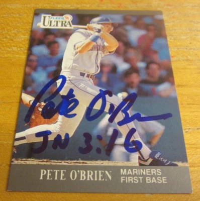 Pete O'Brien Autographed Signed 1991 Ultra #342 Card MLB Seattle Mariners - Image 1 of 3