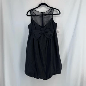 NWT Vintage Donna Morgan Womens Black Lined Illusion Neckline Bubble Dress Size - Afbeelding 1 van 9
