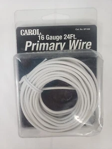 Carol Primary Wire, 16 Gauge 24ft, Cat. No. 6P16W, NEW Open Box, White Wire - Picture 1 of 5