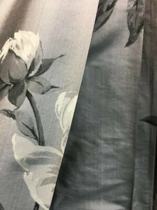 100% Silk Ophelia Pewter Floral Pattern Curtain Fabric Material 137cm wide - Picture 1 of 3