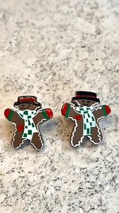 Womens Brown Wooden Vintage Stud Hand Painted Earrings - Picture 1 of 9