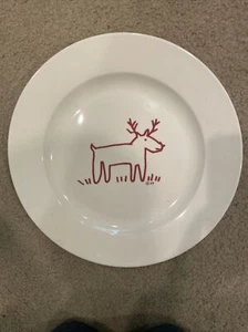 Crate & Barrel At Home International Trish Richman Reindeer Platter 12" - Picture 1 of 1