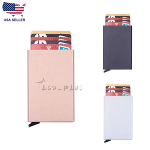 RFID Blocking Credit Card ID Holder Slim Money Men Travel Wallet Thin Minimalist - Picture 1 of 10